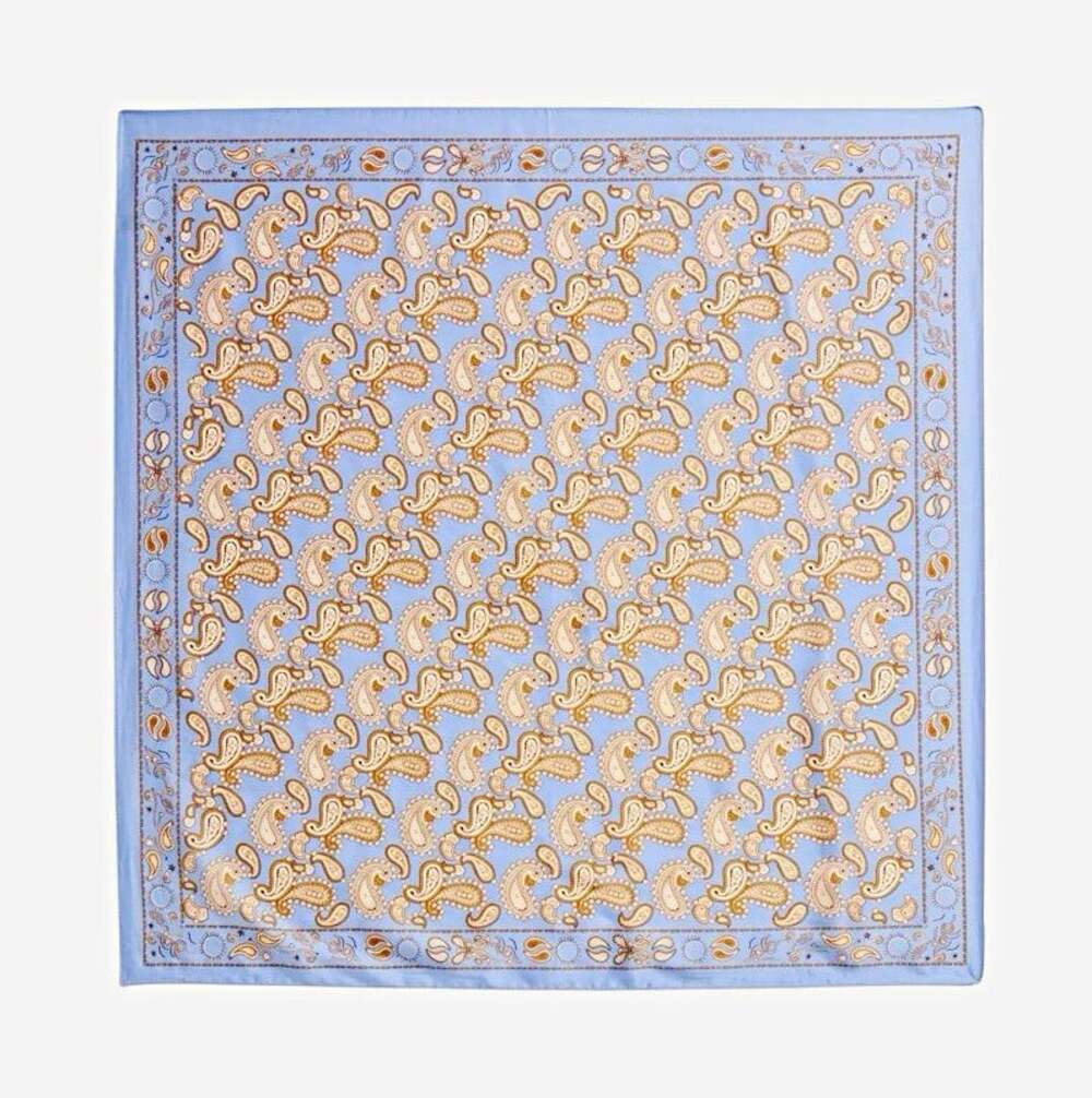 Shiraleah Chicago Wyatt Scarf Blue Paisley Woven Square Scarf Womens 07-28-021